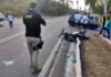 Motociclista fica ferido após ser atingido por carro de aplicativo no trevo do Vitrines