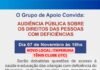 Grupo de Apoio Convida altera local de Audiência Pública para Pessoas com Deficiências