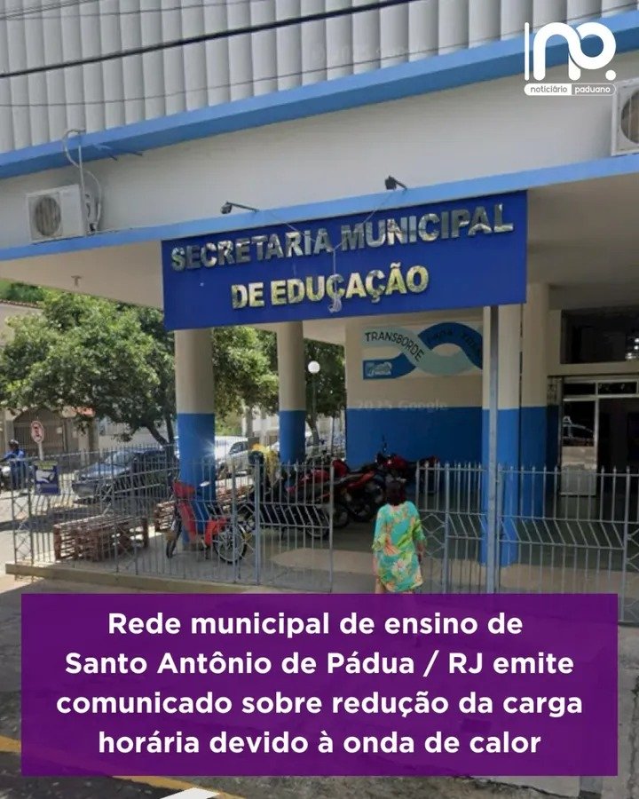 Rede municipal de ensino de Pádua emite comunicado sobre redução da carga horária devido à onda de calor